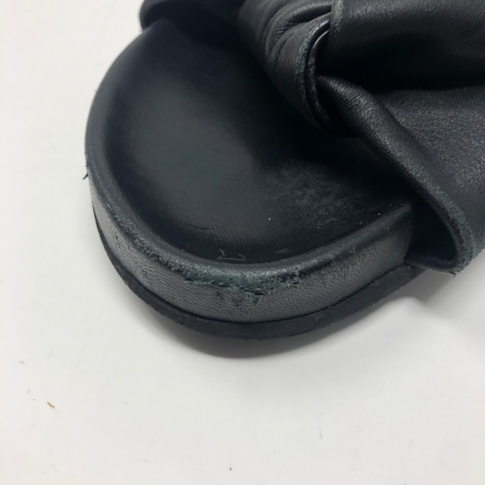 Jenni Kayne Leather Knot Sandal Womens 41 US 10.5 Black Chunky Romantic Boho - Picture 12 of 16